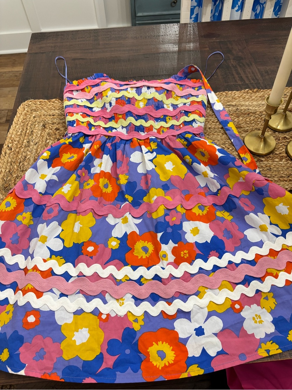 Women’s Floral Ric Rac Sundress - Multicolor - Picture 2 of 4